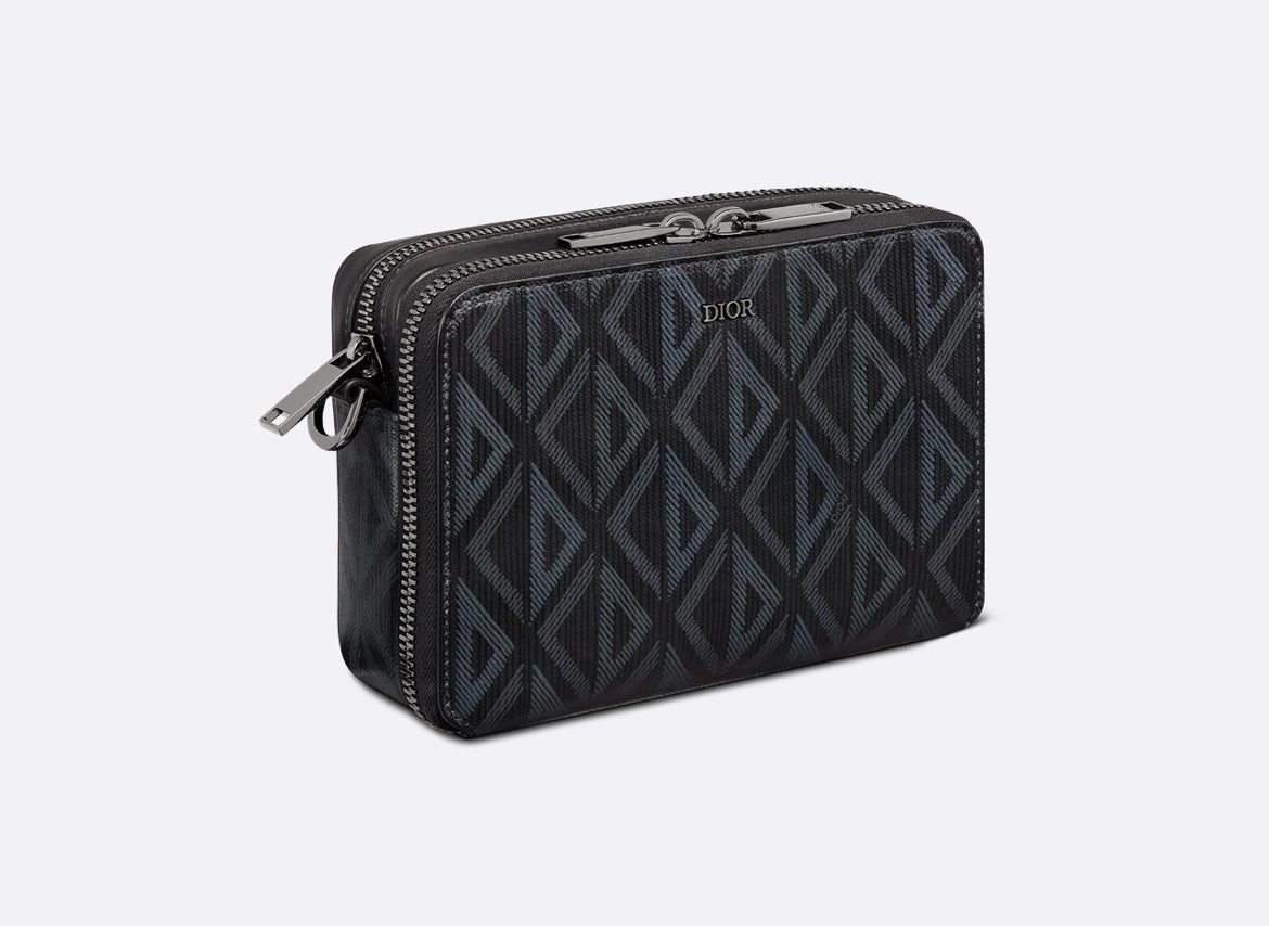 Dior Zipped Pouch with Strap Black