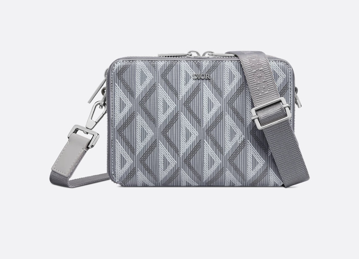 Dior Zipped Pouch with Strap White