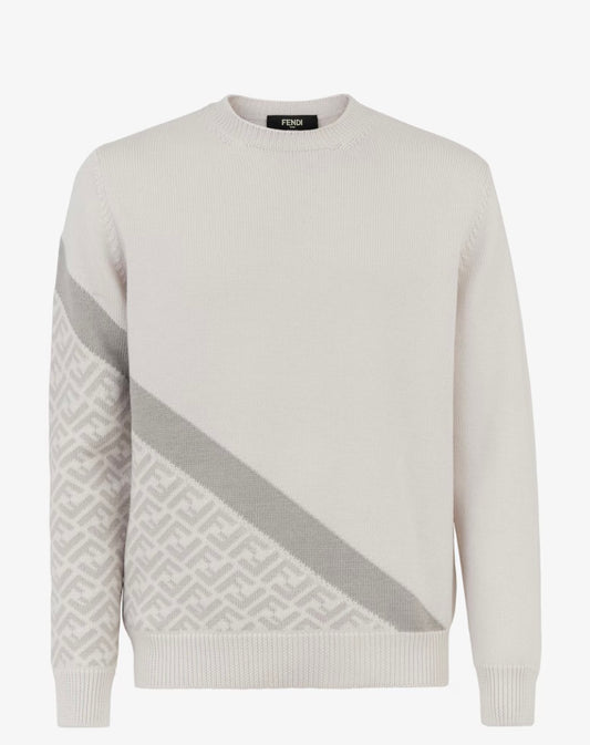 FENDI White Wool Sweatshirt