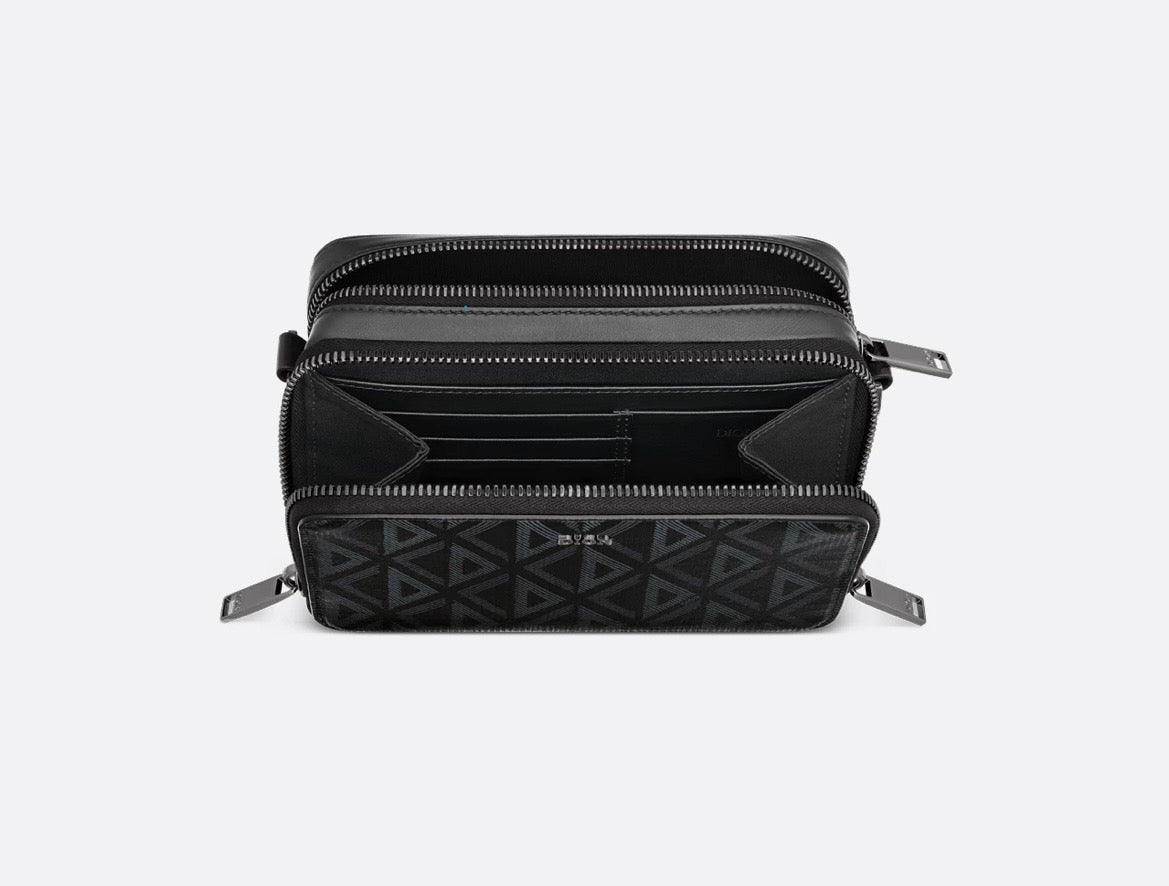 Dior Zipped Pouch with Strap Black