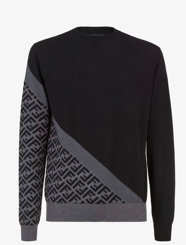 FENDI Black Wool Sweatshirt