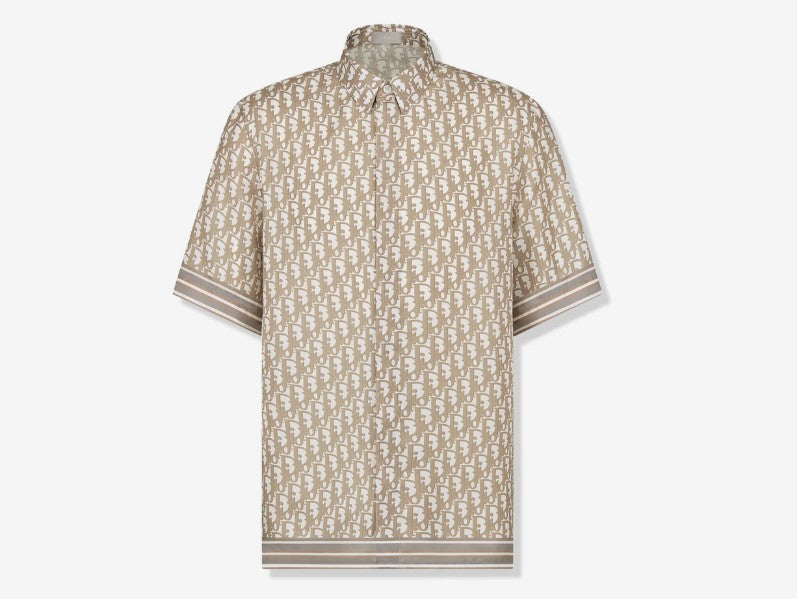 Dior Oblique Short-Sleeved Shirt-Beige