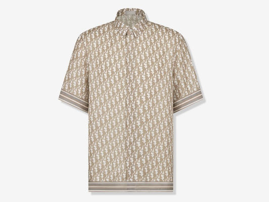 Dior Oblique Short-Sleeved Shirt-Beige